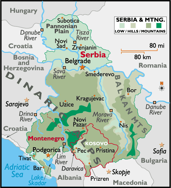 serbia cities map